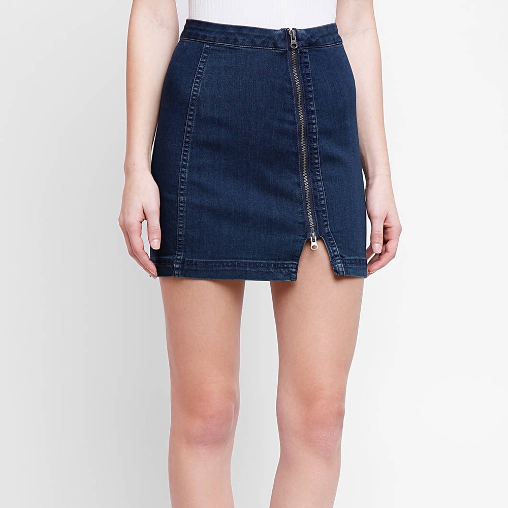 Free people Denim zipper skirt